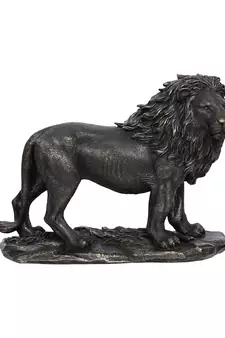 eCraftIndia Carved Brave Lion Cold Cast Bronze Resin DECORative Animal Figurine Showpiece