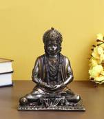 eCraftIndia Meditating Lord Hanuman Idol Cold Cast Bronze Resin DECORative Figurine