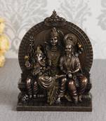 eCraftIndia Lord Shiva Parivar Sitting on Singhasan Cold Cast Bronze Resin DECORative Figurine