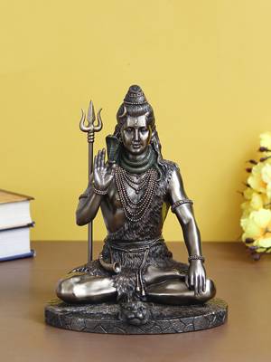 eCraftIndia Blessing Lord Shiva Cold Cast Bronze Resin DECORative Figurine 1