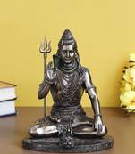 eCraftIndia Blessing Lord Shiva Cold Cast Bronze Resin DECORative Figurine