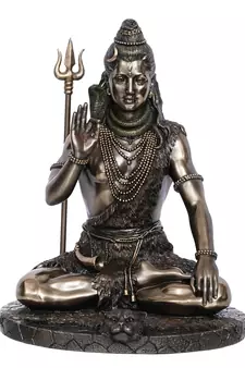 eCraftIndia Blessing Lord Shiva Cold Cast Bronze Resin DECORative Figurine