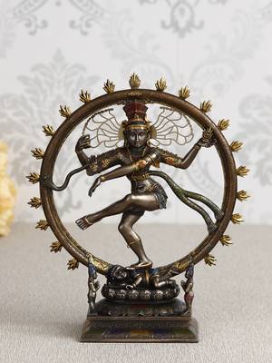 eCraftIndia Dancing Nataraja Cold Cast Bronze Resin DECORative Figurine 1