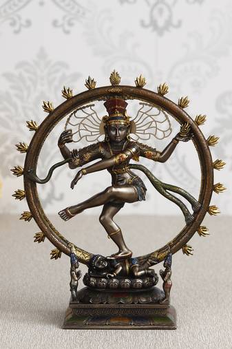 eCraftIndia Dancing Nataraja Cold Cast Bronze Resin DECORative Figurine