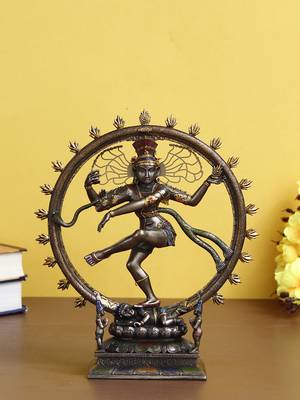 eCraftIndia Dancing Nataraja Cold Cast Bronze Resin DECORative Figurine 2