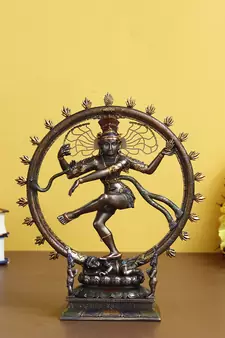 eCraftIndia Dancing Nataraja Cold Cast Bronze Resin DECORative Figurine