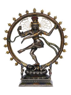 eCraftIndia Dancing Nataraja Cold Cast Bronze Resin DECORative Figurine 3