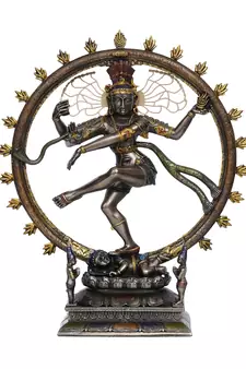 eCraftIndia Dancing Nataraja Cold Cast Bronze Resin DECORative Figurine