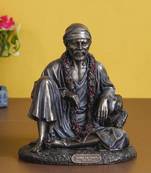 eCraftIndia Sitting Sai Baba Cold Cast Bronze Resin DECORative Figurine