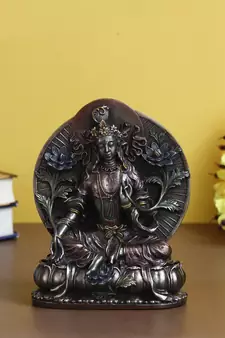 eCraftIndia Goddess Tara Cold Cast Bronze Resin DECORative Figurine