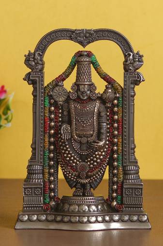 eCraftIndia Tirupati Balaji Cold Cast Bronze Resin DECORative Figurine