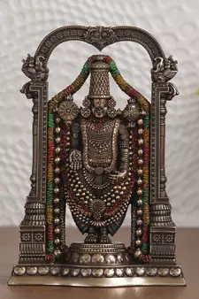 eCraftIndia Tirupati Balaji Cold Cast Bronze Resin DECORative Figurine