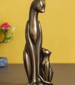 eCraftIndia Cat Family Cold Cast Bronze Resin DECORative Showpiece