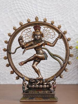 eCraftIndia Dancing Nataraja Cold Cast Bronze Resin DECORative Figurine 1