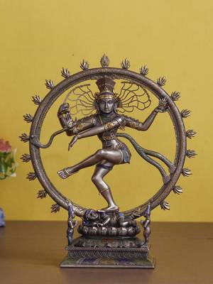 eCraftIndia Dancing Nataraja Cold Cast Bronze Resin DECORative Figurine 2