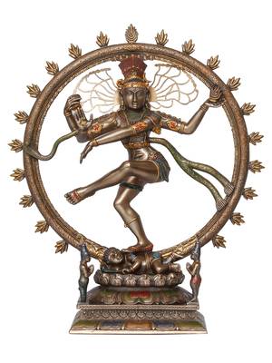 eCraftIndia Dancing Nataraja Cold Cast Bronze Resin DECORative Figurine 3