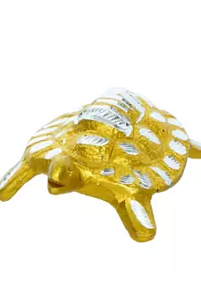 eCraftIndia Golden Engraved Tortoise Feng Shui Handcrafted DECORative Metal Showpiece