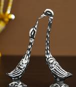 eCraftIndia 7 Inch Black Kissing Swan Couple Handcrafted DECORative Figurine