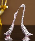 eCraftIndia 7 Inch Pink Kissing Swan Couple Handcrafted DECORative Figurine