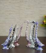 eCraftIndia Set of Four 7 Inch Kissing Swan Couple Handcrafted DECORative Figurine