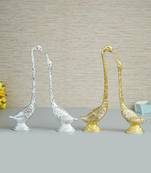 eCraftIndia Set of Two 16 5 Inch Silver Kissing Swan Couple Handcrafted DECORative Figurine