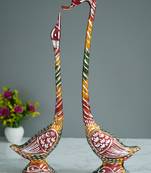 eCraftIndia 22 Inch Coloful Kissing Swan Couple Handcrafted DECORative Figurine