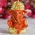 eCraftIndia Gold Plated Orange Siddhivinayaka Ganesha DECORative Showpiece for Home Temple Office Car Dashboard