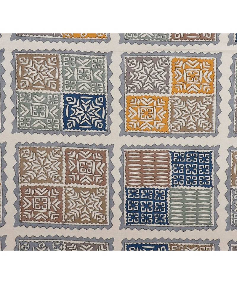 multicolor cotton abstract print bedsheet with pillow covers
