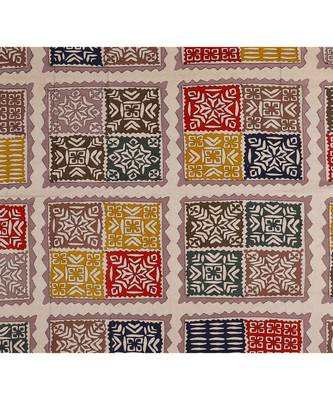 multicolor cotton abstract print bedsheet with pillow covers 4