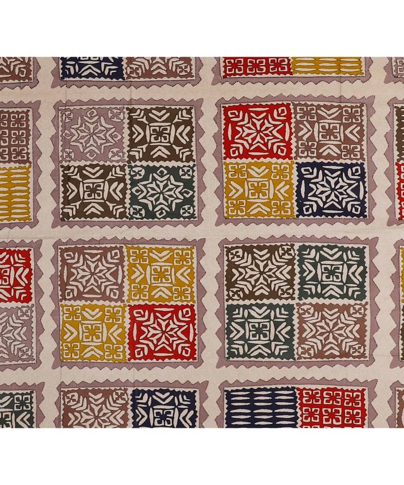 multicolor cotton abstract print bedsheet with pillow covers