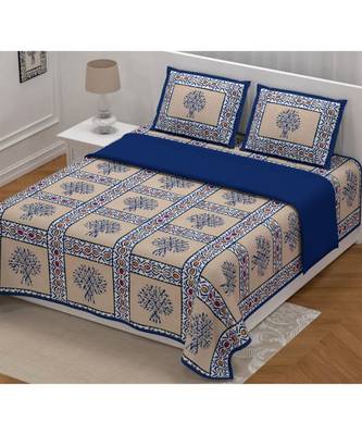 multicolor cotton abstract print bedsheet with pillow covers 5