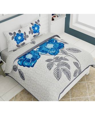 multicolor cotton abstract print bedsheet with pillow covers 1