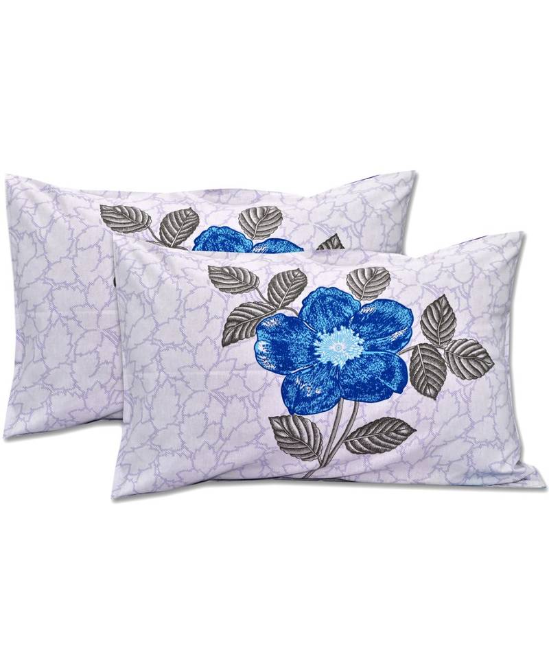 multicolor cotton abstract print bedsheet with pillow covers