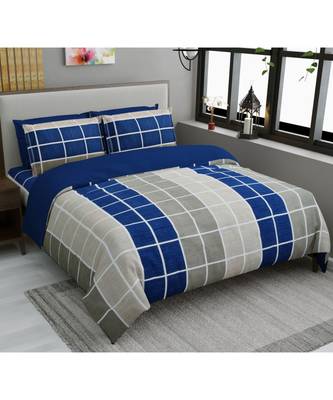 multicolor cotton abstract print bedsheet with pillow covers 1