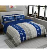 multicolor cotton abstract print bedsheet with pillow covers