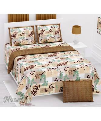 multicolor cotton abstract print bedsheet with pillow covers 1