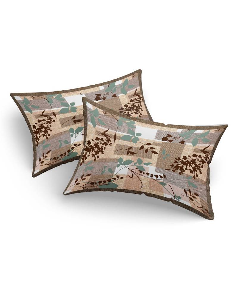 multicolor cotton abstract print bedsheet with pillow covers