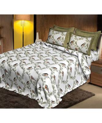 multicolor cotton abstract print bedsheet with pillow covers 1