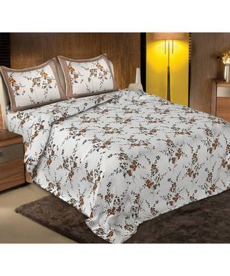 multicolor cotton abstract print bedsheet with pillow covers 1