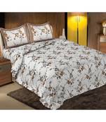 multicolor cotton abstract print bedsheet with pillow covers