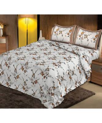 multicolor cotton abstract print bedsheet with pillow covers 4