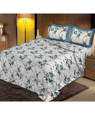 multicolor cotton abstract print bedsheet with pillow covers 1