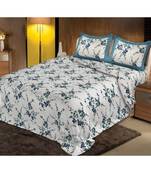multicolor cotton abstract print bedsheet with pillow covers