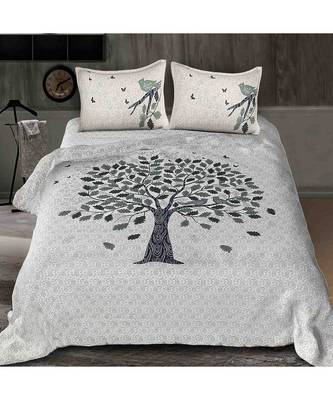 multicolor cotton abstract print bedsheet with pillow covers 1