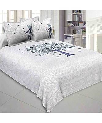 multicolor cotton abstract print bedsheet with pillow covers 4