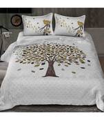 multicolor cotton abstract print bedsheet with pillow covers