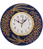 eCraftIndia Handcrafted Ethnic Theme Round Wooden Wall Clock