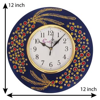 eCraftIndia Handcrafted Ethnic Theme Round Wooden Wall Clock 2