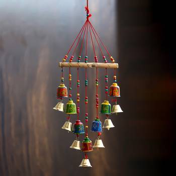 eCraftIndia Handcrafted DECORative Wall Door Window Hanging Bells 1