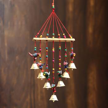 eCraftIndia Handcrafted DECORative Parrot Wall Door Window Hanging Bells 1